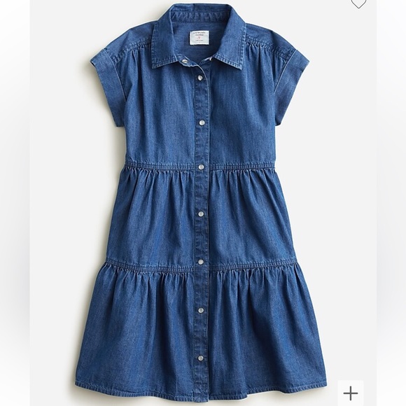 Girls button front chambray dress, J Crew, size 7 - Picture 1 of 4